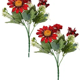 Myntra Elegant Homes Red 2 Pieces Gerbera Artificial Flower image 2
