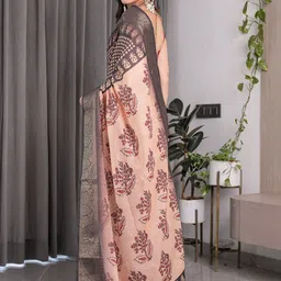 ALMAARI FASHION Ethnic Motifs Printed Pure Cotton Banarasi Saree image 5