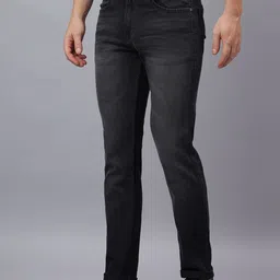 HJ HASASI Men Slim Fit Mid-Rise Light Fade Stretchable Denim Jeans image 5