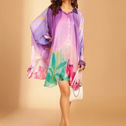 navyasa by liva Floral Print Kimono Sleeve Liva Kaftan Top-picture-28