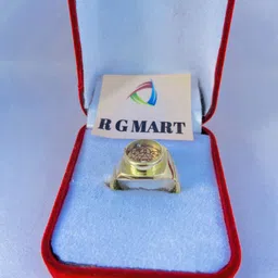 R G MART Men Shriyantra Shank Para Gold-Plated Alloy Finger Ring image 4