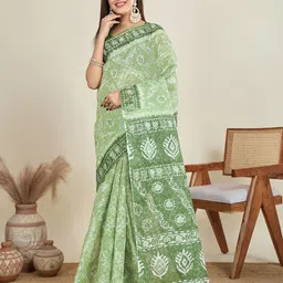 SHANVIKA Women Batik Pure Cotton Saree-image-34