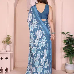 Anouk Floral Print Saree with Blouse Piece image 3