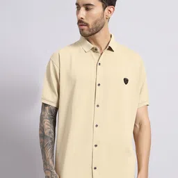 SANDPIPER Men Comfort Fit Textured Spread Collar Casual Shirt-image-88