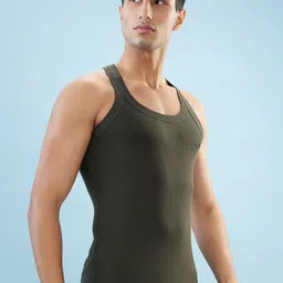 HINT Men Pure Cotton Deep Neck Sleeveless Gym Vest-picture-24