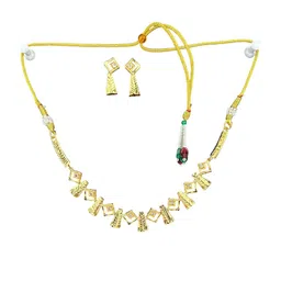 shreeji jewels Gold-Plated Artificial Stones Studded Jewellery Set-picture-33