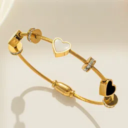Just Lil Things Stone Studded Heart-Shaped Kada Bracelet-picture-21