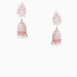 GIVA 925 Sterling Silver Rose Gold Plated Dome Shaped Jhumkas Earrings image 2