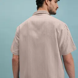 luqatti Men Regular Fit Self Design Spread Collar Casual Shirt image 2