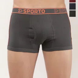 Sporto by Macho Men Pack Of 4 Mid Rise Trunks Sprto_M1020-CH1-M1-N1-Olv1-S-picture-29