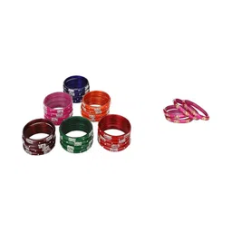SOMIL Set Of 28 Artificial Stone Studded Bangles-image-65