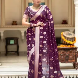 Flosive Woven Design Zari Art Silk Banarasi Saree-picture-37