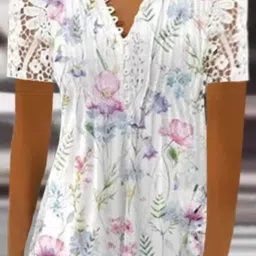 KPOP Women Floral Printed Tops image 2