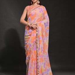 all about you Mirror Work Pure Georgette Saree-picture-17