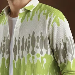 r.code by the roadster life co. R.Code by The Roadster Lifestyle Co. Men Standard Fit Abstract Printed Casual Shirt image 4