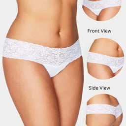 BE IN LOVE Pack Of 2 Self Design Laced Low-Rise Anti Bacterial Thongs Briefs image 3