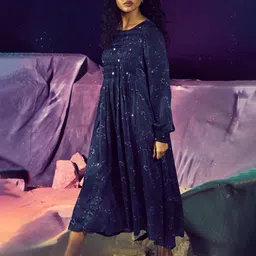 Baise Gaba Satin Fit & Flare Midi Dress image 3