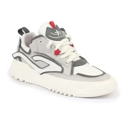 FAUSTO Men Colourblocked PU Lightweight Mid-Top Sneakers-image-90