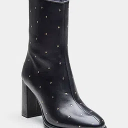 Oroh Women Samantha Stone Embellished Detailed Leather Regular Boots-picture-23