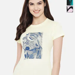 Dreambe Women Pack of 3 Graphic Printed Round Neck Cotton T-shirts-picture-16