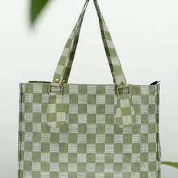 SIDDHASWARI Checked Structured Tote Bag with-picture-47
