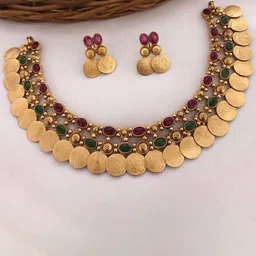 Gyaan Jewels Gold-Plated Stone-Studded Necklace & Earrings-picture-34