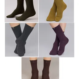 ZEVORA Men Pack Of 5 Calf Length Socks-picture-37