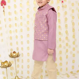 BownBee Boys Regular Pure Cotton Kurta with Trousers-picture-27