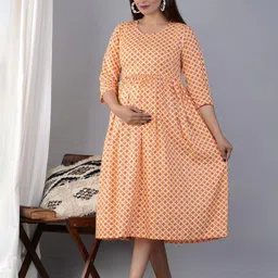 TANISHA Ethnic Motifs Print Maternity A-Line Midi Dress image 4