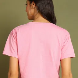 Moda Rapido Women Printed Drop-Shoulder Sleeves Bio Finish Applique T-shirt image 2