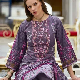 DRAVINAM Trends Embroidered Pure Cotton Unstitched Dress Material-picture-23