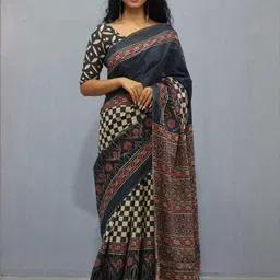 Pinkcity Trade World Black Pure Cotton Ikat Sarees-picture-28