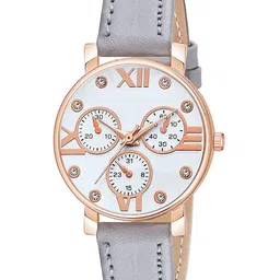 Gopal Shopcart Unisex Embellished Dial & Straps Analogue Watch C36RG MINAWH GREY Leather-picture-41