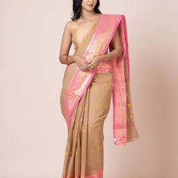 PUKU Woven Design Zari Pure Cotton Saree-picture-15