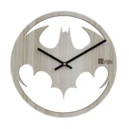 12 fox Off White Wooden Analogue Wall Clock-picture-34