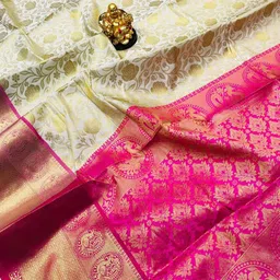 SILKWEAR Woven Design Zari Silk Cotton Banarasi Saree image 2