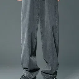 StyleCast Men Baggy Fit Mid-Rise Light Fade Stretchable Cotton Jeans-picture-9
