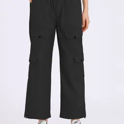 ADDYVERO Women Classic Loose Fit High-Rise Wrinkle Free Cargos-image-65