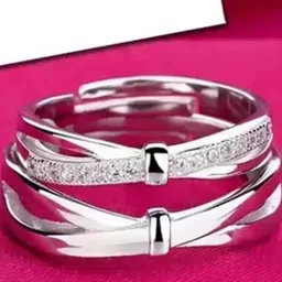 Alvira Silver-Plated Stainless Steel Cubic Zirconia Finger Ring image 4