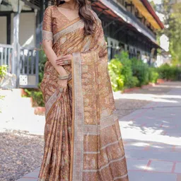 ALMAARI FASHION Ethnic Motifs Pure Cotton Kanjeevaram Saree-picture-15