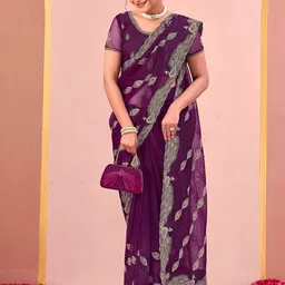 Satrani Women Ethnic Motifs Embroidered Supernet Saree image 3