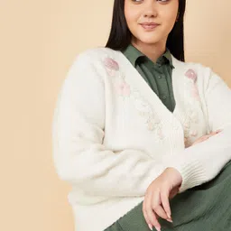 max Women Floral Cardigan with Embroidered Detail-image-12