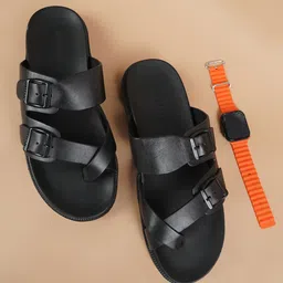 99CRAFTS Men Quality Italian Top Grain Leather Comfort Sandals-image-49