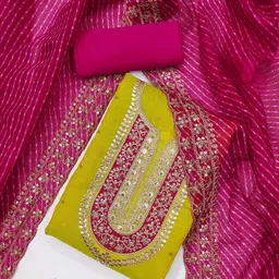 Rangtulika Ethnics Embroidered Unstitched Dress Material-image-14