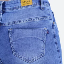 FCK-3 Women Bootilicious Wide Leg High-Rise Heavy Fade Clean Look Stretchable Jeans image 4