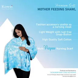 kowsi Premium soft cotton mother's feeding shawl Feeding Cloak image 5