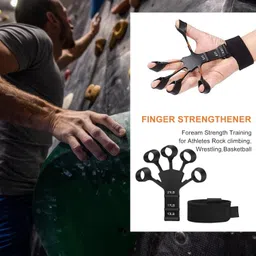 pheonix Hand Gripper with Finger Exerciser Combo for Wrist and Finger Strengthener power Fitness Accessory Kit Kit image 4