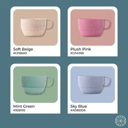 irida naturals Pack of 4 Biocomposite UNBREAKABLE & ECO-FRIENDLY Lightweight Reusable Soft Beige Wheat Straw Mugs image 4