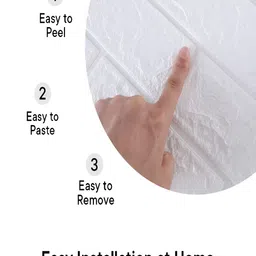 Kuber Industries White 4 Pieces Textured Self-Adhesive Brick 3D Wallpaper Sticker image 5