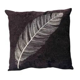 goddess decor Brown Floral Velvet 16 x 16 Inches Cushion Covers (Set of 2) image 2